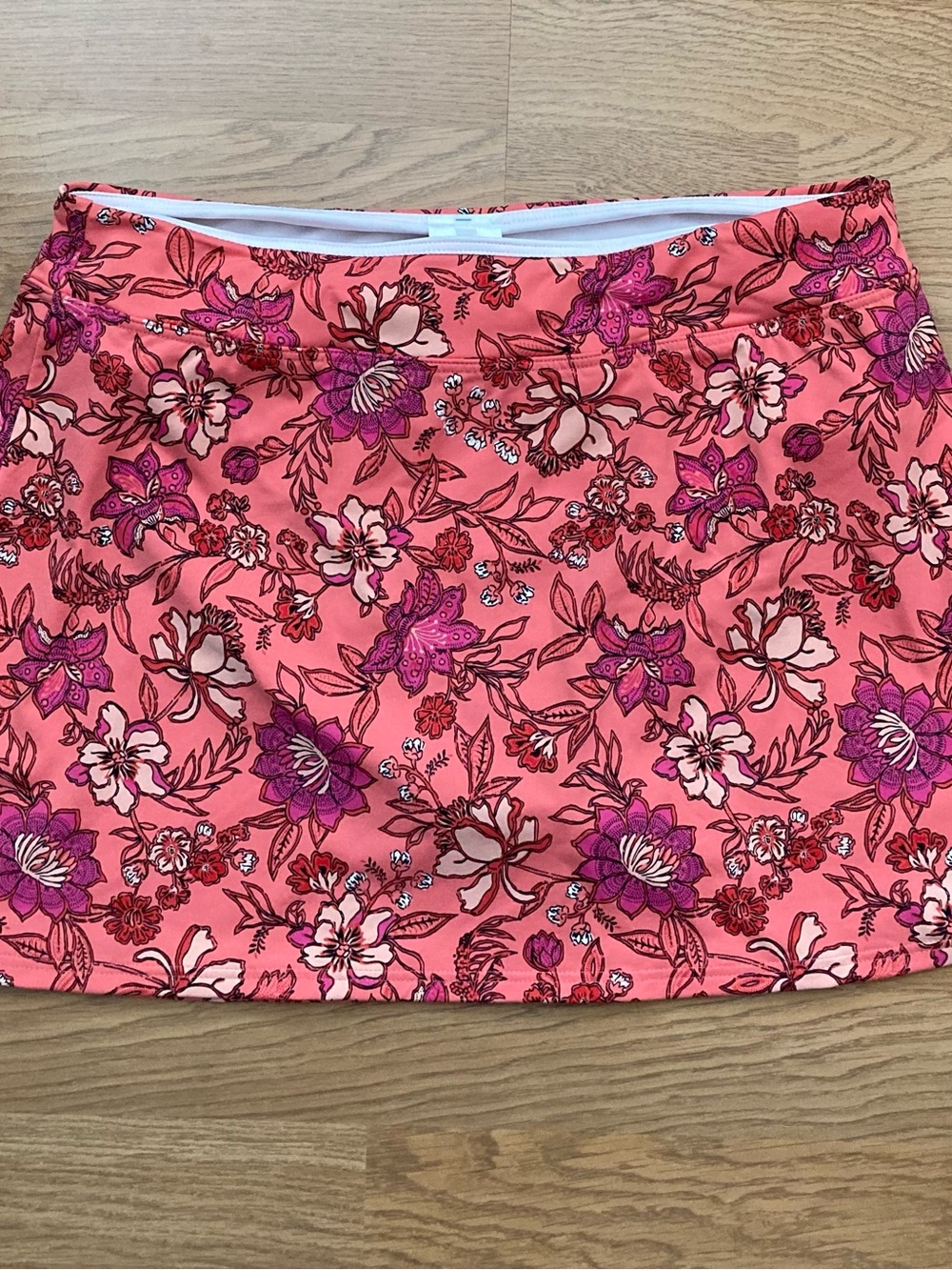 Lands' End Pink Floral Swim Skirt